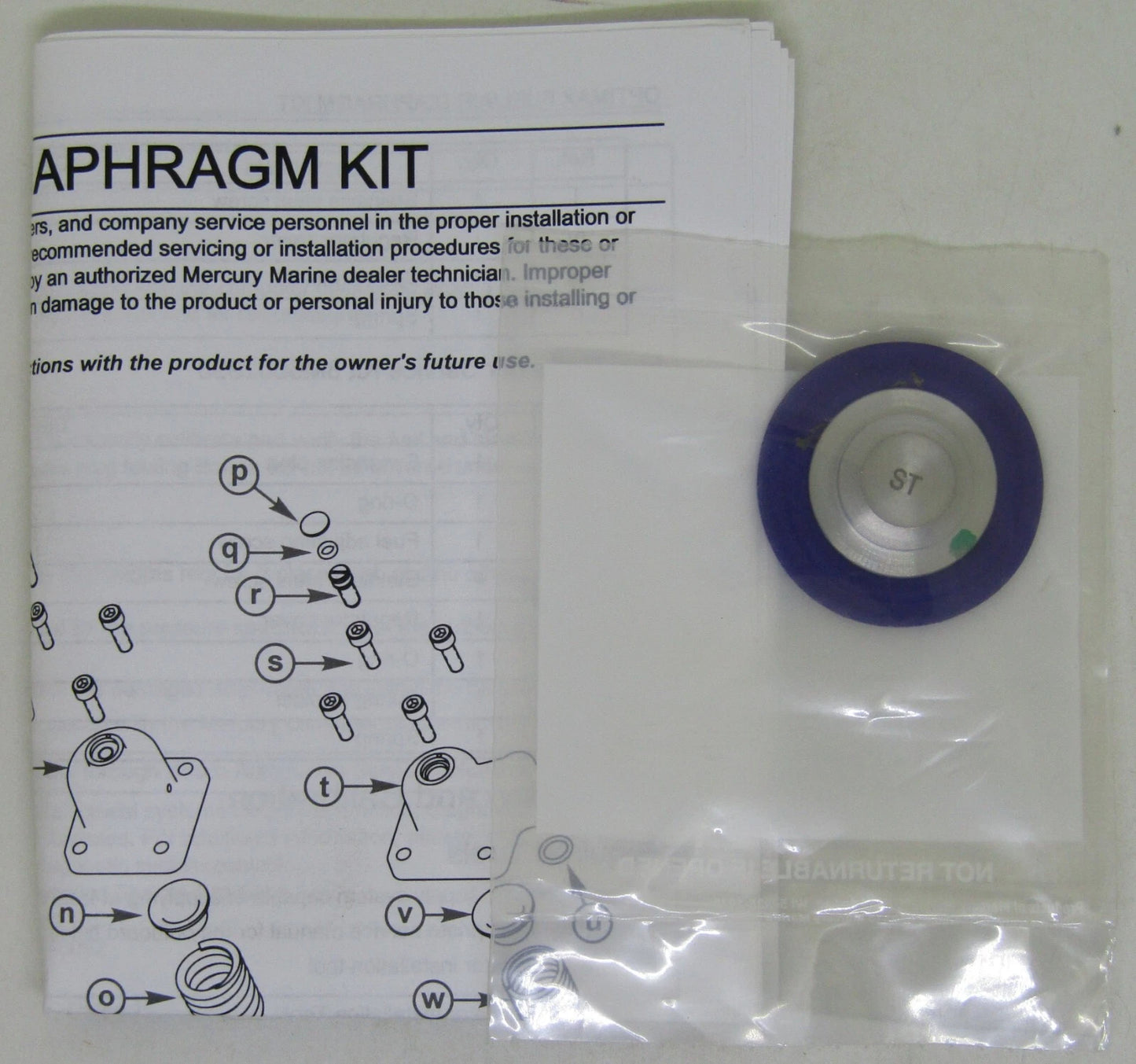8M6002988 Mercury Diaphragm 8M6002988 for Select Mercury 75-300hp TwoStroke and Diesel Outboards