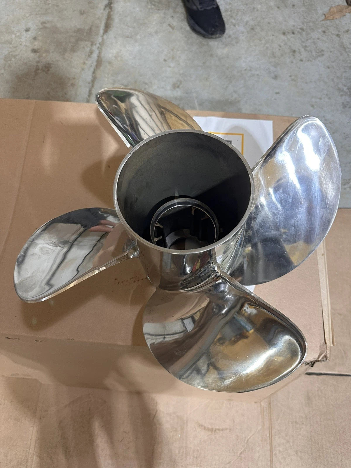8M0182954 Mercury Revolution X 4-Blade Stainless Steel Propeller, 25" Pitch, Right-Hand Rotation