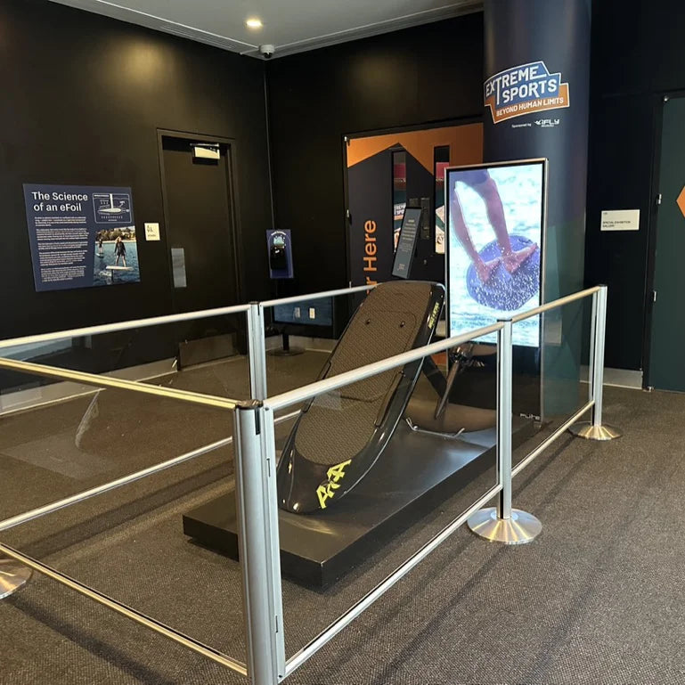 Custom AOA Marine eFoil on display at the Frost Science Extreme Sports exhibit in Miami
