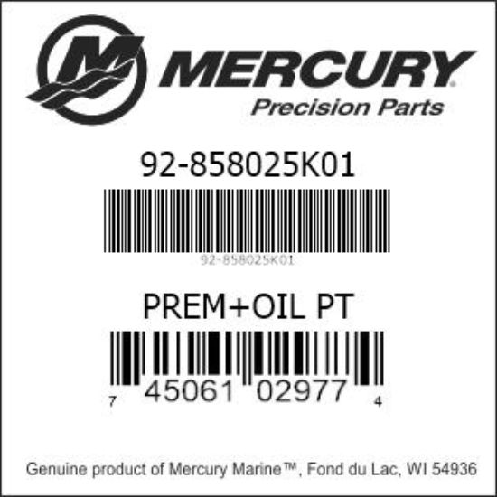 858025K01 Premium Plus Oil, TCW3, 2-Stroke, 1 Pint.