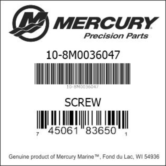 10-8M0036047 Screw, .375-16 X .62, Hex, Stainless Steel