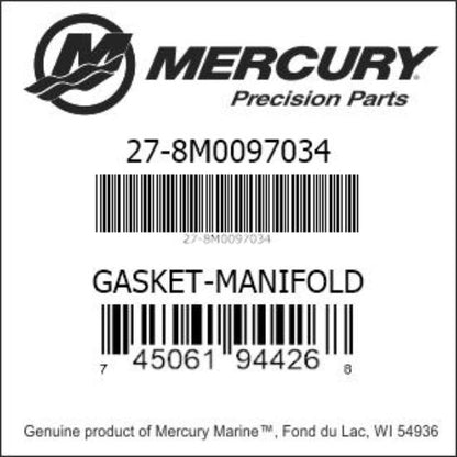 885168 / 8M0097034 Gasket, Intake Manifold