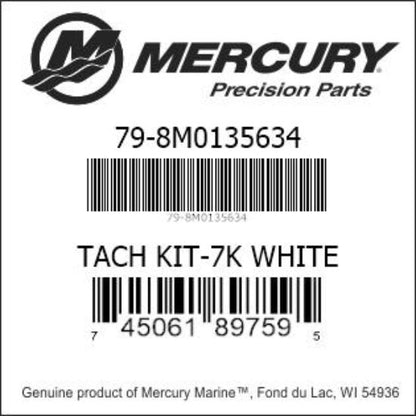 8M0135634 Tachometer Kit, 7000 rpm, White
