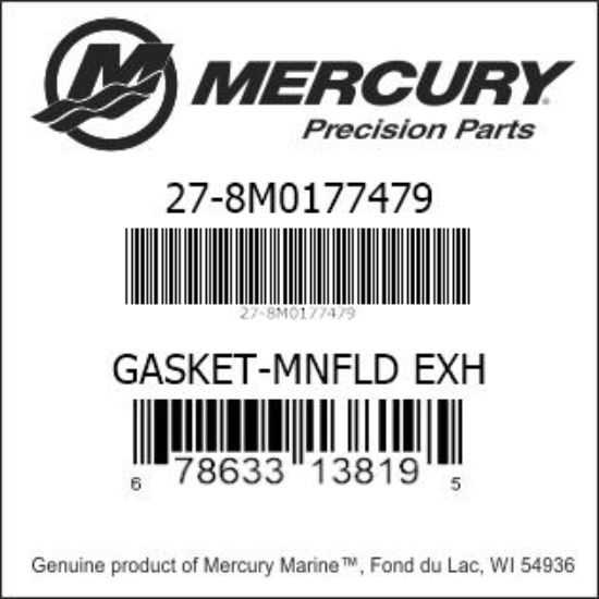 8M0177479 Mercury Exhaust Manifold Gasket 8M0177479 for 7.6L V12 600hp Verado and 500hp SeaPro Outboards