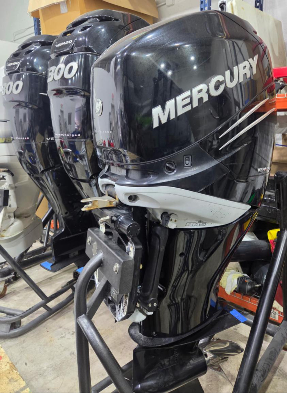 Used 2008 Mercury Verado 300HP L6 Outboard, Black