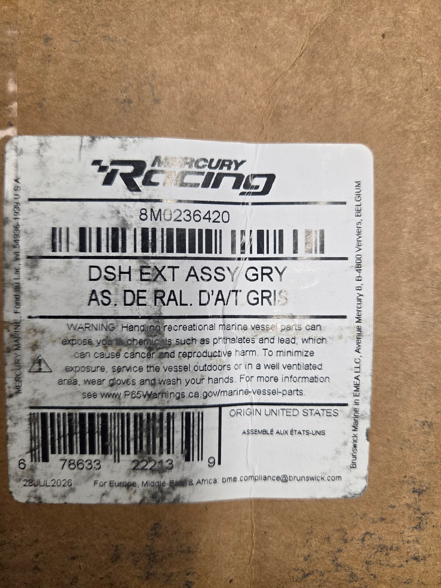 8M0236420 DSH EXT ASSY GRY