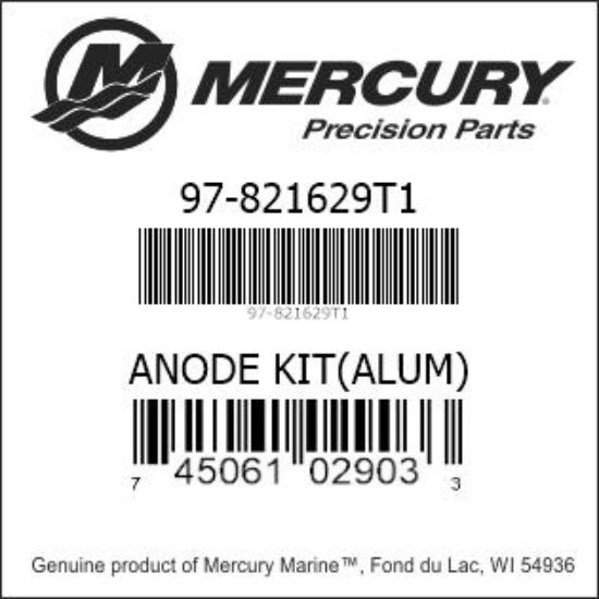 821629T1 Anode Kit, Aluminum, Alpha One Gen II