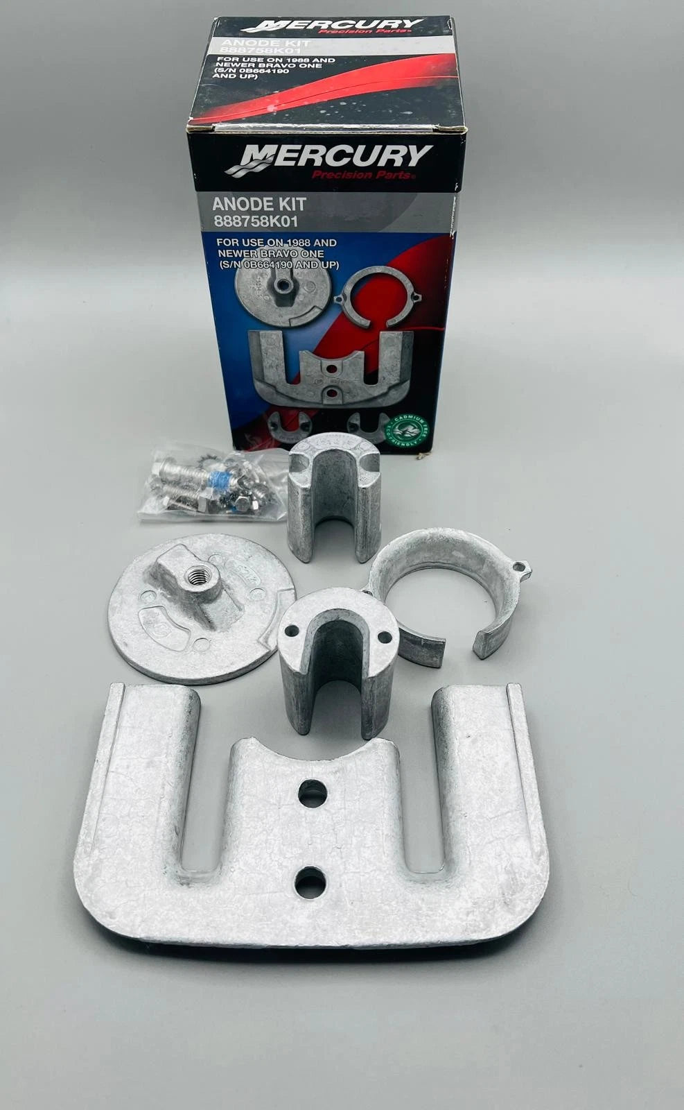 888758K01 Aluminum Anode Kit, Select 1988 &amp; Newer Bravo I