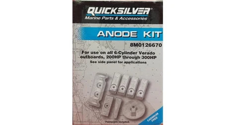 8M0126670 Aluminum Anode Kit, 6-Cylinder 200-300hp Verado