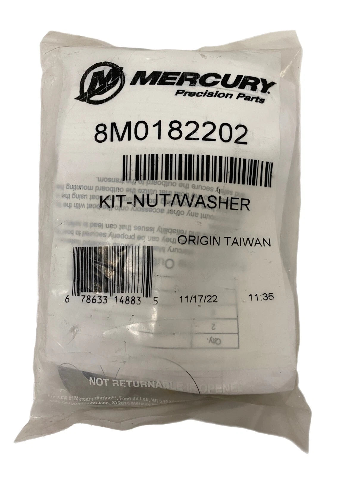 8M0182202 Nut Washer Kit