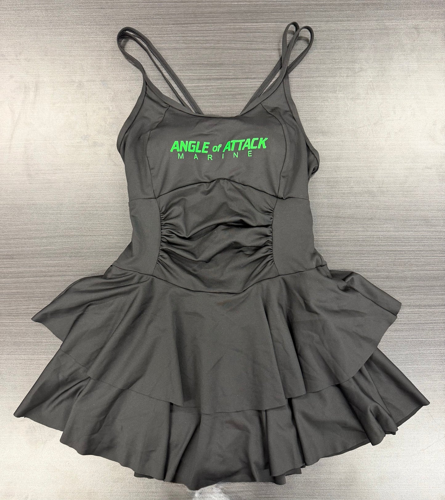 Women's Court Class Crisscross Back Ruched Black Dress