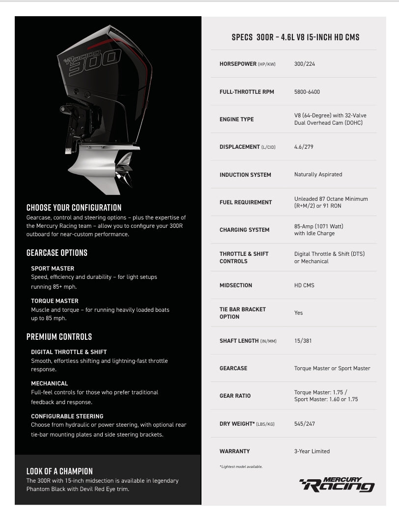 13000232A - Mercury Racing 300R AMS V8 DTS