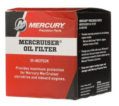 883702K Oil Filter, V6 MerCruiser w/ Engine Block-Mounted Filter