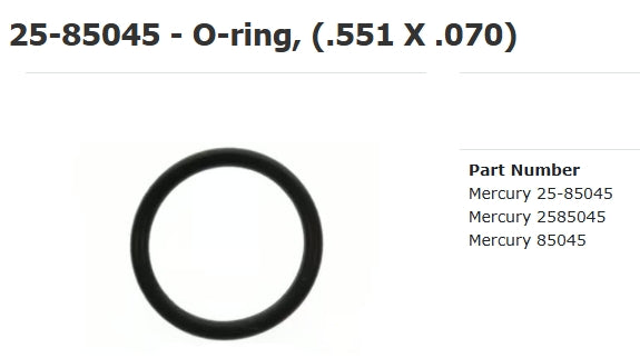 85045 O-Ring, .551 X .070, Qty 5