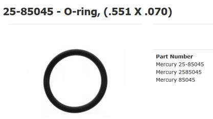 85045 O-Ring, .551 X .070, Qty 5