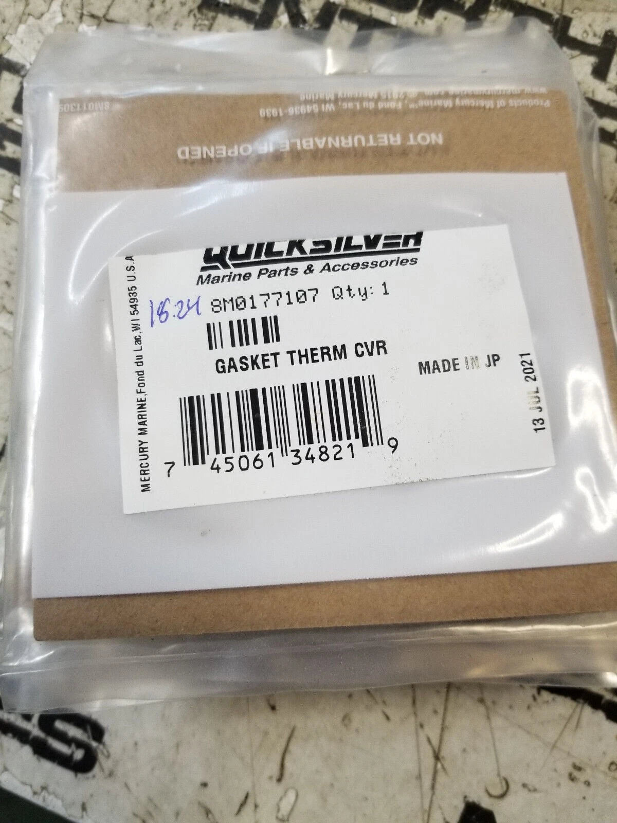 8M0177107 Quicksilver Thermostat Gasket, Mercury, 9.9-60hp