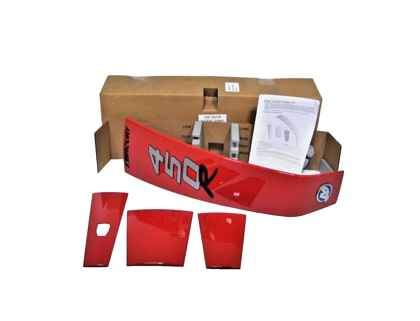 8M0159859  Red 4-Piece 450R Racing Outboard Cowling Accent Panel Kit