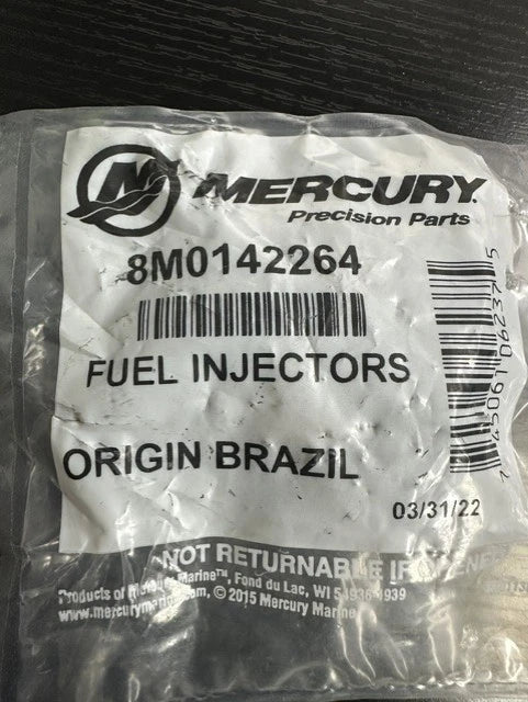 8M0142264 Mercury Fuel Injectors 8M0142264 for Mercury and Mercury Racing V6, V8 and V10 Outboards