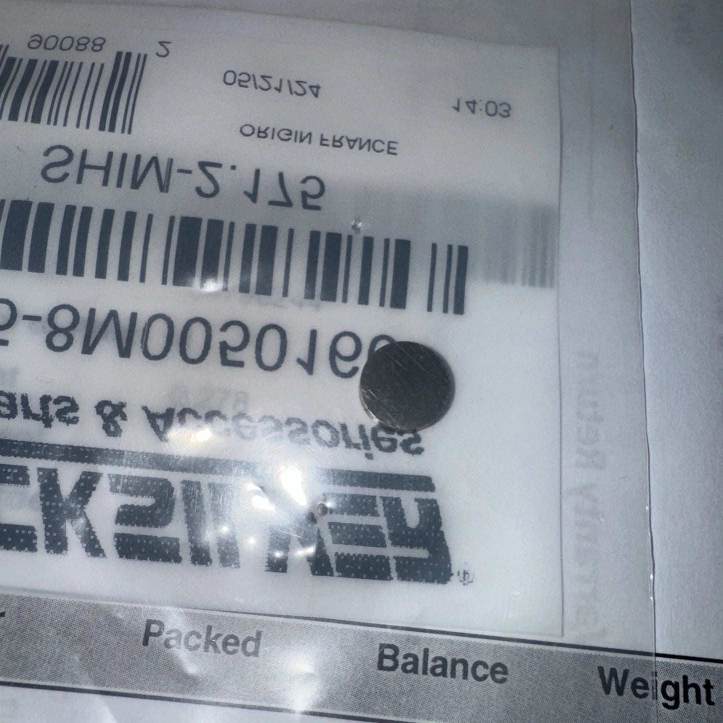 15-8M0050160 Shim, Valve, 2.172