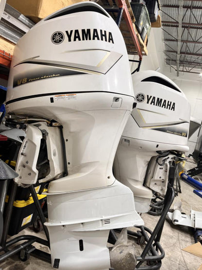 Used 2019 Yamaha F350 V8 Outboards, White, Triple Set